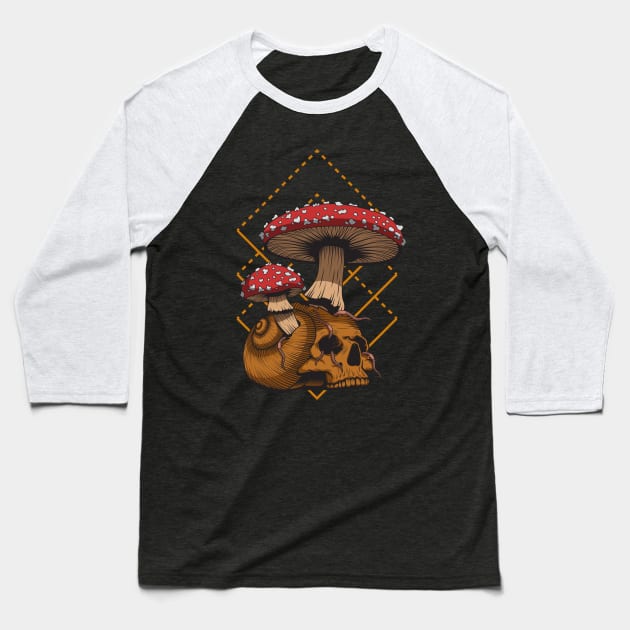 Snail Skull Baseball T-Shirt by VoidArtWear